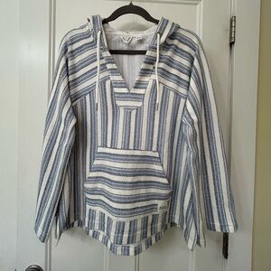 Roxy Light Blue and White Striped Pullover